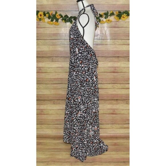 PRETTYGARDEN Women’s Halter Neck Maxi Dress Casual Sleeveless Backless Sundress - Picture 4 of 11